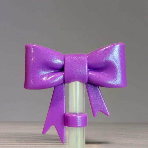 Pulse Purple 3D Bow Straw Topper