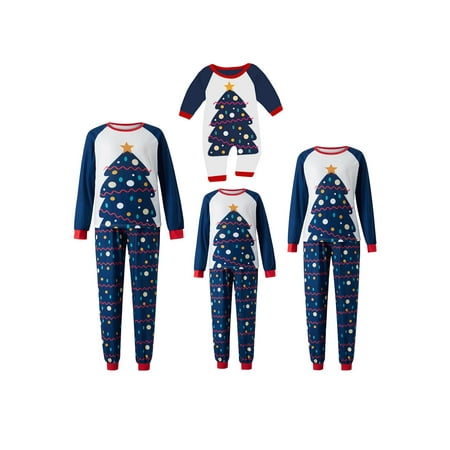 

EYIIYE Christmas Family Matching Pajamas Sets Sleepwear Pjs Jammies Holiday Xmas Loungewear Set for Couples Dog Owner