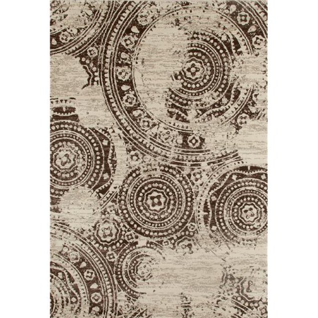 Art Carpet 24118 7 x 9 ft. Milan Collection Coins Woven Area Rug, Beige