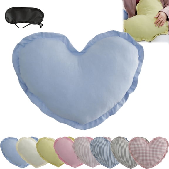 Ruffle Edge Heart Shaped Throw Pillow,Cute Love Heart Cushion,Soft Cotton Decorative Pillow for Sofa Couch Bed,Sweet Room Decor for Girls Bedroom, Valentines Gift