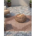 thumbnail image 2 of Unique Loom Outdoor Modern Collection Area Rug - Tambor (13' Square Brown/Ivory), 2 of 10