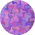 thumbnail image 1 of Ahgly Tapis Rond Lavable en Machine Intérieur Transitionnel Heliotrope Violet, 5 Pieds Rond, 1 of 7