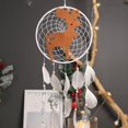 thumbnail image 5 of Atrapasueños de alce navideño, adorno bohemio hecho a mano con plumas para colgar en la pared, decoración del hogar y dormitorio para coche, 5 of 5