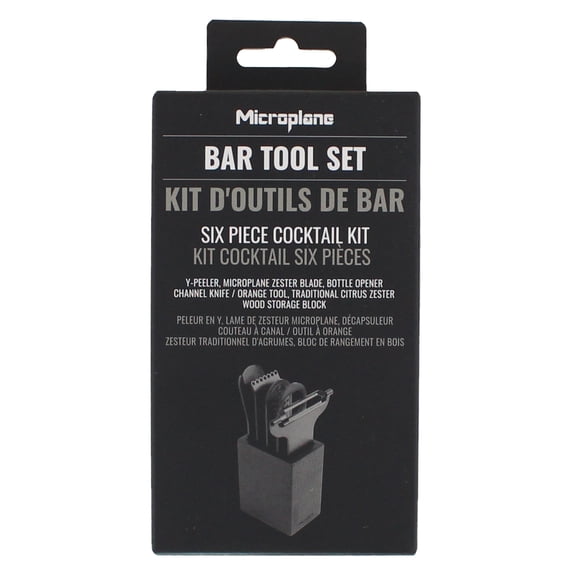 Microplane Bar Tools 6 Piece Cocktail Set, Matte Black