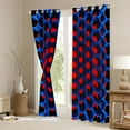thumbnail image 3 of Navy Blue And Red Window Curtains Bedroom 52"Wx63"L,3D Geometric 30%-50% Blackout Curtains Abstract Geometry Honeycomb Curtains & Drapes Modern Fashion Window Treatments 2 Panels, 3 of 6