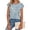Sky Blue, variant on ASDFVBKG Womens Blouses Soft Cap Sleeve Crewneck T Shirts Dressy Vintage Floral Prints Color Vacation Loose Outfits Clothes Blue M