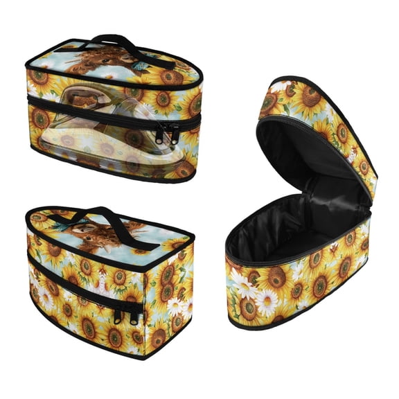 HELLHERO Calf and Sunflower Pattern Portable Steam Iron Bag Polyester (11.8x6.69x5.5 In), Bag Only