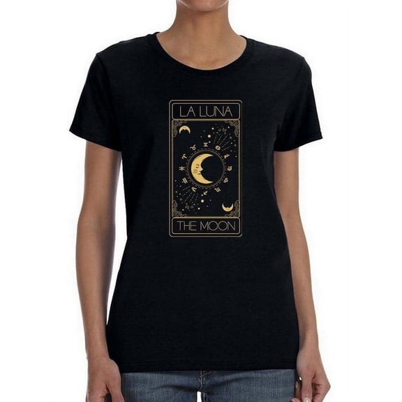The Moon. Card Shaped T-Shirt Women -Smartprints Designs, Female Medium