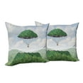 thumbnail image 6 of Ambesonne Green Throw Pillow Cover 2 Pack, Hot Air Balloon Mountain, 20", Green, 6 of 6