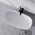 thumbnail image 3 of 51'' Freestanding Resin Stone Soaking Bathtub - Deep Immersion Tub with Ergonomic Backrest, Solid Surface Construction, Overflow Drain & Non-Porous Finish, White, 3 of 9