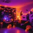 thumbnail image 6 of Orange Purple Halloween 33ft 100 LED String Lights Battery Operated, Dual Color Changing Fairy Lights Black Wire with Remote Timer Outdoor Indoor Twinkle Lights for Xmas Halloween Tree Party Decor, 6 of 17