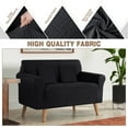 thumbnail image 4 of Timeles 1 Piece Stretch Loveseat Sofa Covers Non Slip Couch Covers Soft Jacquard Sofa Slipcover Washable Furniture Protector with 2 Throw Pillow Covers (2 Seater, Black), 4 of 7