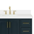 thumbnail image 5 of Ariel Stafford 43 Inch Single Oval Sink Vanity With White Quartz Countertop W/1.5" Edge In Midnight Blue, 5 of 11