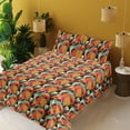 thumbnail image 2 of Ambesonne Floral Fitted & Flat Sheet with Shams 4 Pcs Set, Pattern of Realistic Flowers, Queen, Marigold Ivory and Aqua, 2 of 5