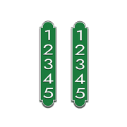 Curb-N-Sign 2 Fancy Super Reflective Mailbox Address Numbers Plaques, Custom Address Numbers for Outdoor House, Pre-drilled Holes for Easy Installation (Green)