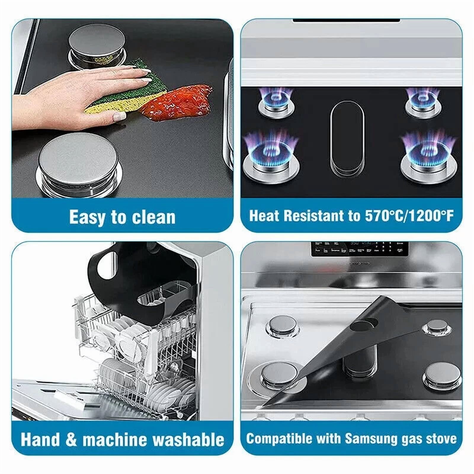 2Pcs Gas Range Stove Top Burner Cover Protector Reusable Non-Stick Liner Kitchen