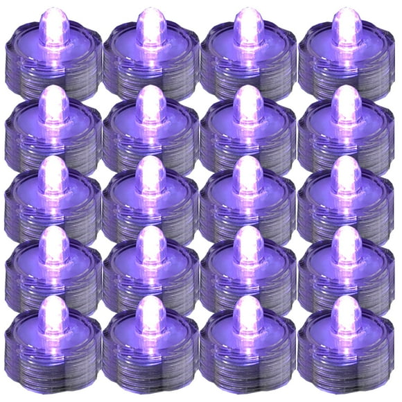 JYtrend Bright LED Floral Tea Light Vase Submersible Lights for Party Wedding (Purple 30 Pack)