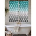 thumbnail image 7 of Bedroom Curtains 63 Inches length, Teal Grey Ombre Morocco Pattern Window Treatment Curtain Drapes, Modern Moroccan Geometric Rod Pocket Curtain Panels for Living Room Kitchen, 42"x63", 2 Panels, 7 of 7