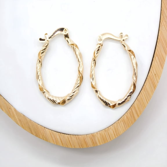 DESIGNICE 2026 New 18K Gold Filled Small Hollow Twisted Lever Back Hoop Earrings for Party,Date,Wedding Gold Small Hoop Earrings
