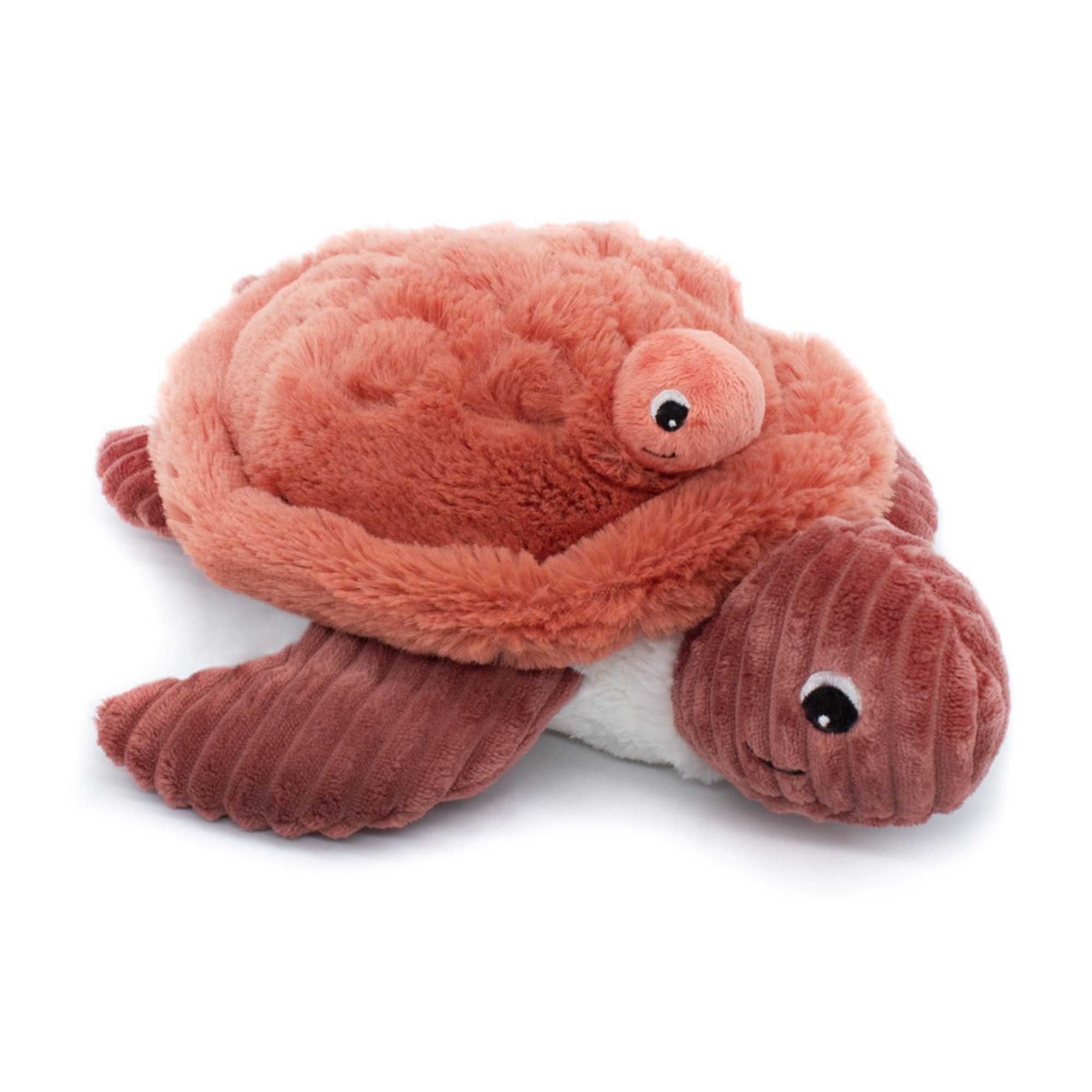 Les Ptipotos Sea Turtle Mom & Baby Plush Stuffed Animal Set & Eco-Friendly Toy in Terracotta