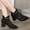 Black, variant on Tejiojio Fall Clearance Women's Solid Hollow Out Thick Heel Casual Mesh Breathable Sandals Boots