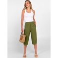 thumbnail image 3 of BAKREP Womens Wide Leg Capri Pants Elastic Waist Casual Loose Lounge Trousers Summer Flowy Beach Vacation Clothes, 3 of 12
