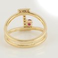 thumbnail image 2 of KIRAN FINE JEWEL Round Red Ruby CZ Diamond Alphabet Statement Ring Yellow Gold Plated 925 Silver Women Gemstone Statement Jewelry Gift For Her, 2 of 5
