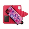 thumbnail image 3 of Case For Samsung Galaxy A12 5G Detachable Magnetic Wallet Pu Leather Cover Flap Closure Snap-on Book Style Cases Cash Pocket with Card Slots Holder Wrist Strap 2 in 1 Folio Pk Butterfly Flower, 3 of 3