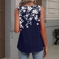 thumbnail image 6 of Kixjoy Tank Tops for Women V Neck Trendy Tank Tops Sleeveless Lounge Summer Pleated Tunic Tops Basic Cozy Baggy Shirts for Women, Dark Blue L, 6 of 6