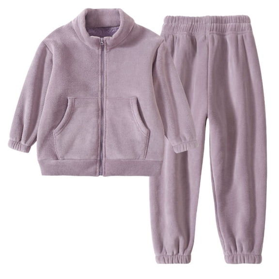 MEZZALL Girls Winter Shirts Pants Cozy Thermal Leisure Two Piece Outfit Sets Cold Weather Indoor Outdoor Soft Kids Long Sleeve Sleep Leisure Clothes Sets