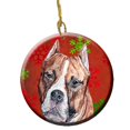 thumbnail image 1 of Carolines Treasures SC9752CO1 Staffordshire Bull Terrier Staffie Flocons de Neige Rouges Ornement en Céramique pour les Fêtes, 1 of 2
