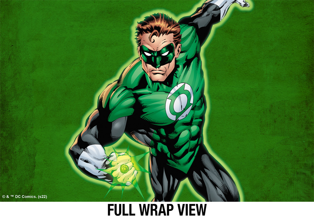 Green Lantern Official Character Pattern 18 oz Insulated Water Bottle, Leak Resistant, Vacuum Insulated Stainless Steel with 2-in-1 Loop Cap