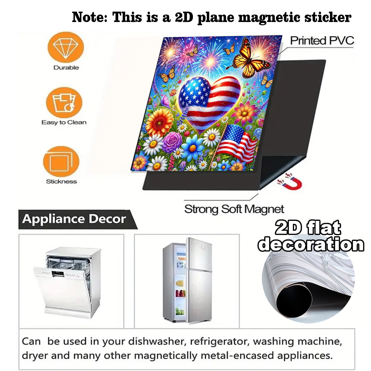 1Pc  American Flag Patriotic Dishwasher Magnet Cover,Dish Washer Door Panel Cover Fridge Appliance Magnet Decal Sheet Kitchen Decor 23x26 inch