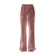 thumbnail image 4 of Karight Velvet Pants Women Lounge Comfy Womens Velour Flare Pants Casual Pants Wide Leg High Waisted Drawstring with Pockets, 4 of 5