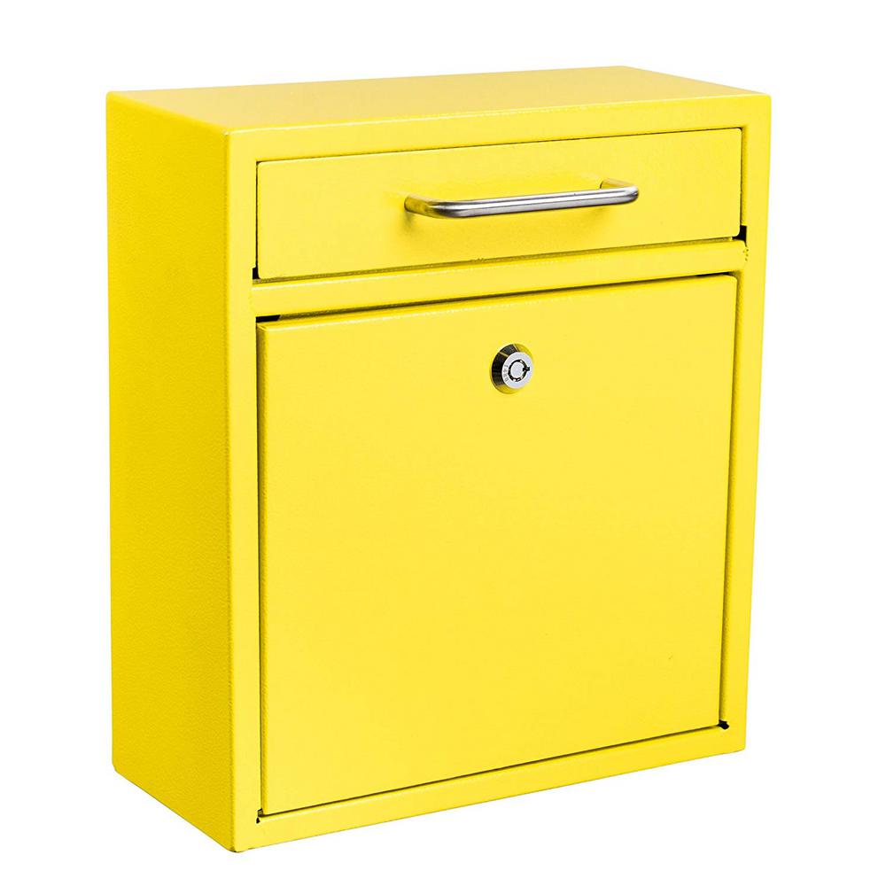 AdirOffice Yellow Medium Mail Locking Security Drop Box