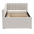 thumbnail image 5 of Euroco Upholstered Full Size Daybed with Trundle and 3 Drawers for Kids, Beige, 5 of 12