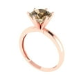 thumbnail image 2 of Clara Pucci 14K Rose Gold Solid Gold Champagne Solitaire Anniversary Ring for Women - 2 cttw Round Cut, 2 of 8