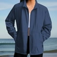 thumbnail image 6 of Stand Collar Women's Long Jacket Wind Resistant Button Front Hooded Coat for Outdoor, 6 of 7