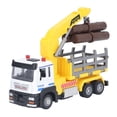 thumbnail image 4 of Log Tractor Model, Logging Truck Toy Ideal Present 1:32  For Kids Yellow, 4 of 8