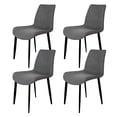 thumbnail image 7 of Set of 4 Modern Dining Chairs Faux Leather Metal Construction Cushioned Seats，Comfortable Office Chair-Gray, 7 of 7