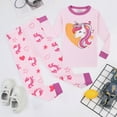 thumbnail image 2 of Gubotare Girls Pajamas Long Sleeve Set Kids Pajamas for Girl Sleepwear Toddler Clothes Size 3T 4T (Pink,3-4 Years), 2 of 9