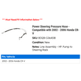 thumbnail image 2 of Power Steering Pressure Hose - Compatible with 2002 - 2006 Honda CR-V 2003 2004 2005, 2 of 2