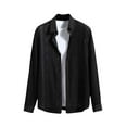 thumbnail image 1 of Birdeem Chemise Décontractée Mode Homme Couleur Unie Boutons Manches Longues Col Rabattu, 1 of 6