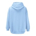 thumbnail image 5 of Women's Fall Jacket Oversized Pocket Sweatshirt Casual Drawstring Clothing Zipper Track Jacket Solid Color Long Sleeve Hooded Top, 5 of 5