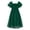 Dark Green, variant on Girls Chiffon Dress Flutter Ruffle Short Sleeve Kids Square Neck Frocks Navy Blue 6-13Y