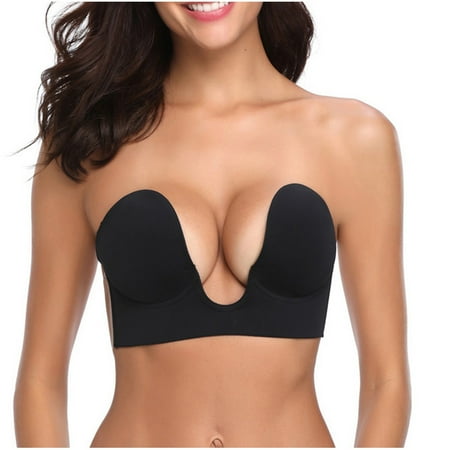 Women s Lace Lingerie Women Sticky Bra Strapless Backless Self Adhesive Invisible Push Up  Women s Intimates S