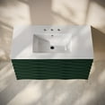 thumbnail image 4 of Cascade 36" Wall-Mounted Bathroom Vanity in Green Oak with 3-Hole Widespread Sink Top, 4 of 6