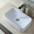thumbnail image 2 of KRAUS Soft Rectangular Ceramic Vessel Bathroom Sink in White with Pop-Up Drain in Chrome, 2 of 9