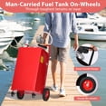 thumbnail image 6 of Stainless Steel Fuel Caddy, 30/35 Gallon Portable Gas Storage Tank On 4 Wheels with Manual Transfer Pump, Gasoline Diesel Fuel Container with Transfer Siphon Pump, for Cars Lawn Mowers ATVs Boats, 6 of 7