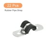 thumbnail image 3 of Unique Bargains 22Pack 1/4' Cable Clamp U Shape Stainless Steel Rubber Cushioned Pipe Strap, 3 of 5